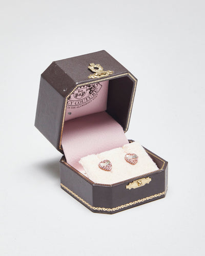 Juicy Couture Rhinestone Heart Earrings