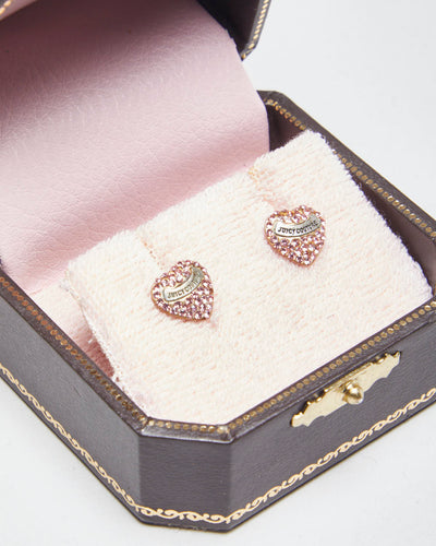 Juicy Couture Rhinestone Heart Earrings
