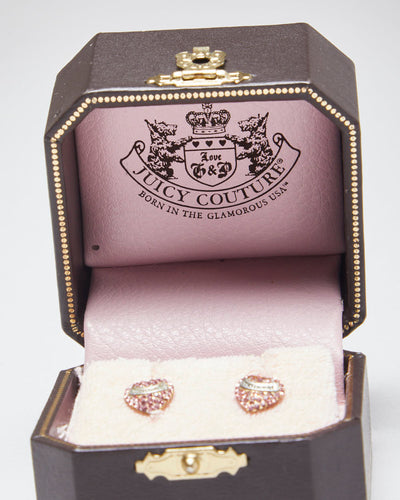 Juicy Couture Rhinestone Heart Earrings
