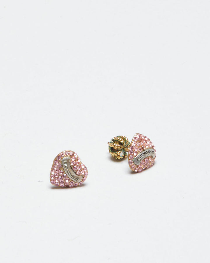 Juicy Couture Rhinestone Heart Earrings