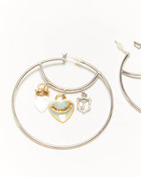 Vintage Y2K Juicy Couture Silver Charm Hoop Earrings