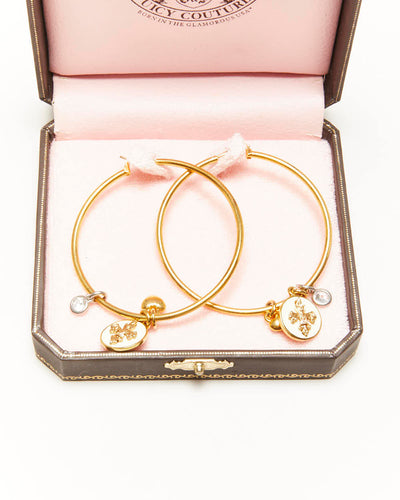 Vintage Y2K Juicy Couture Gold Tone Hoop Earrings