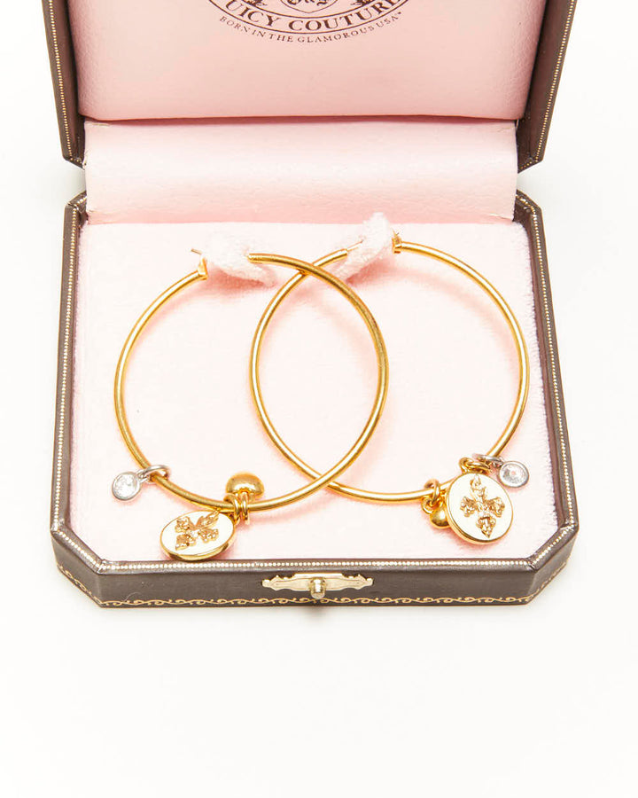 Vintage Y2K Juicy Couture Gold Tone Hoop Earrings
