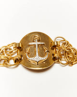 Vintage Y2K Juicy Couture Gold Tone Anchor Chain Link Bracelet