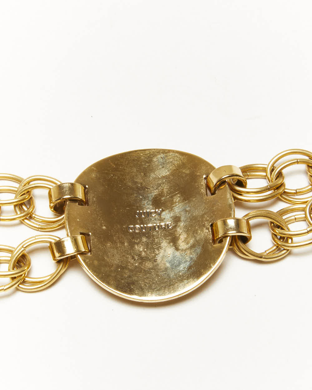 Vintage Y2K Juicy Couture Gold Tone Anchor Chain Link Bracelet