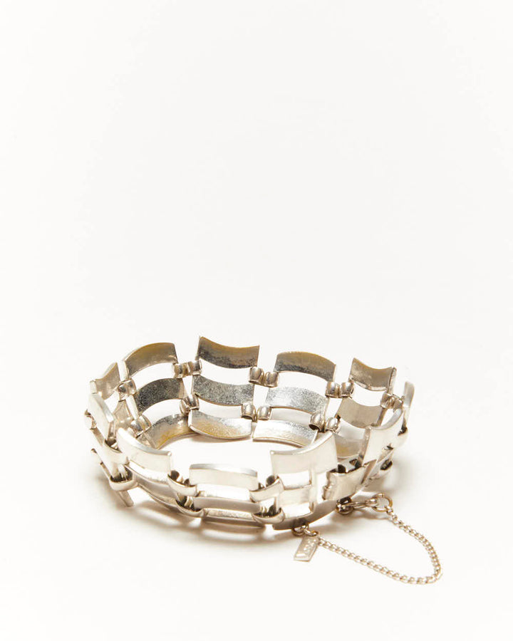 Vintage Monet Silver Tone Link Bracelet