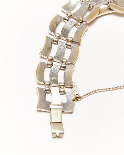 Vintage Monet Silver Tone Link Bracelet