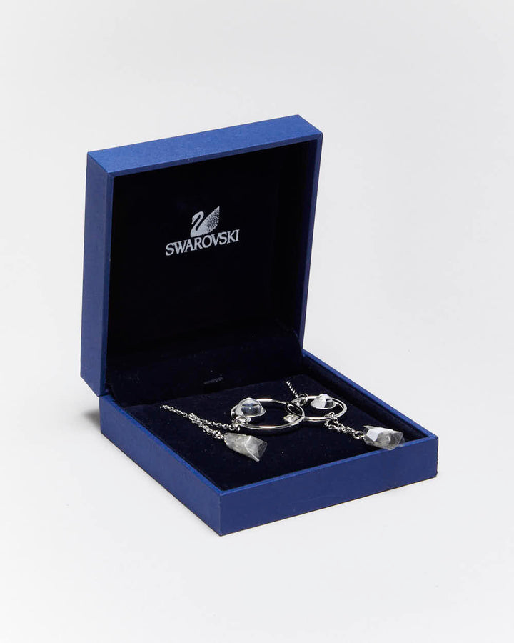 Deadstock Y2k 00s Swarovski Silver Nacklace