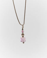 Vintage Y2k 00s Pink Bead Sterling Silver Necklace