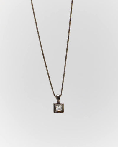 Vintage Crystal Pendant Sterling Silver Necklace