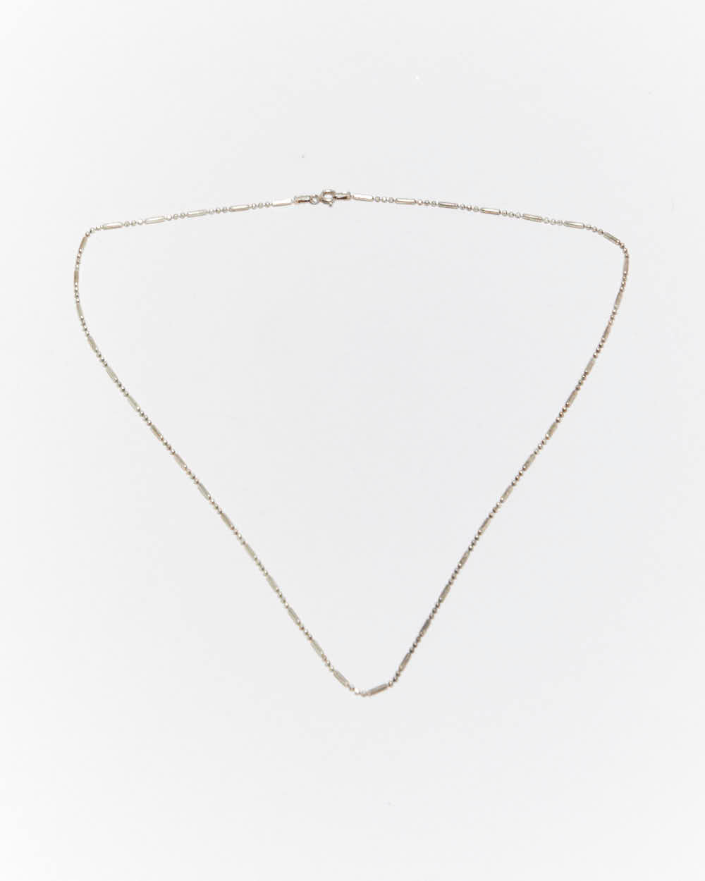 Vintage Bar & Ball Chain Sterling Silver Necklace
