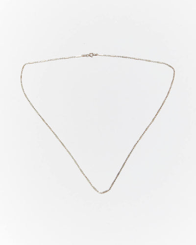 Vintage Bar & Ball Chain Sterling Silver Necklace