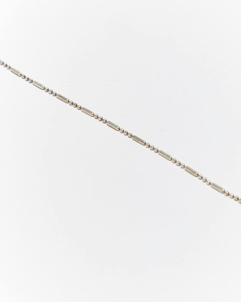 Vintage Bar & Ball Chain Sterling Silver Necklace