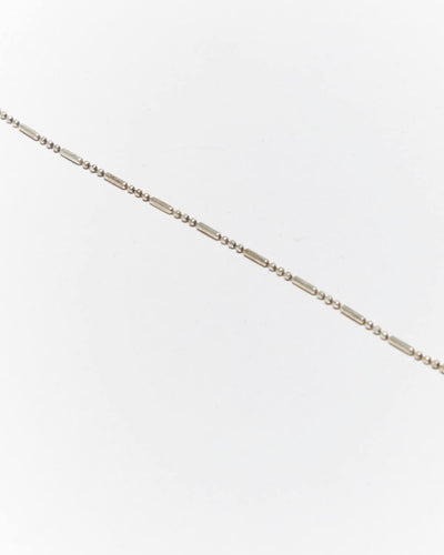 Vintage Bar & Ball Chain Sterling Silver Necklace