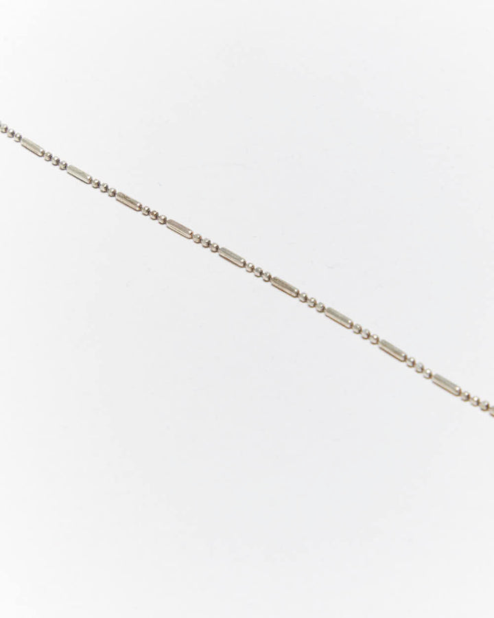 Vintage Bar & Ball Chain Sterling Silver Necklace