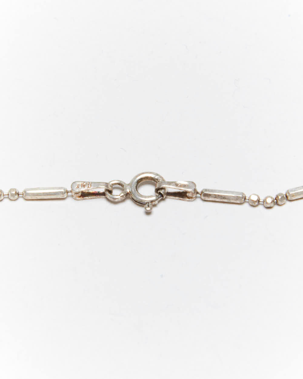 Vintage Bar &amp; Ball Chain Sterling Silver Necklace