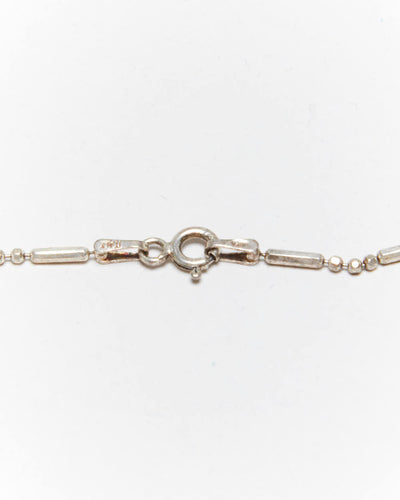 Vintage Bar & Ball Chain Sterling Silver Necklace