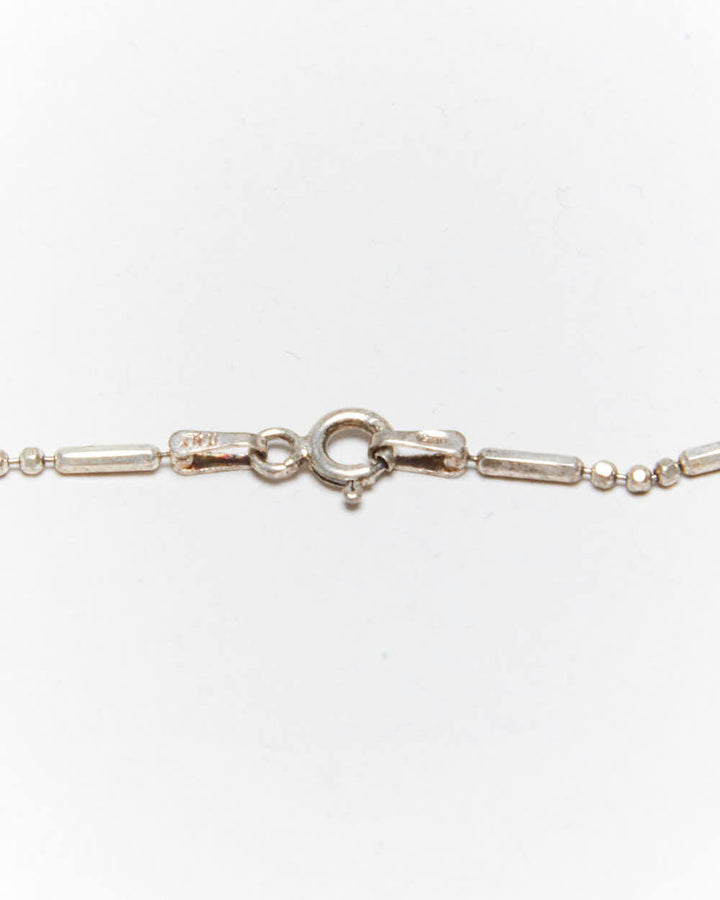 Vintage Bar & Ball Chain Sterling Silver Necklace
