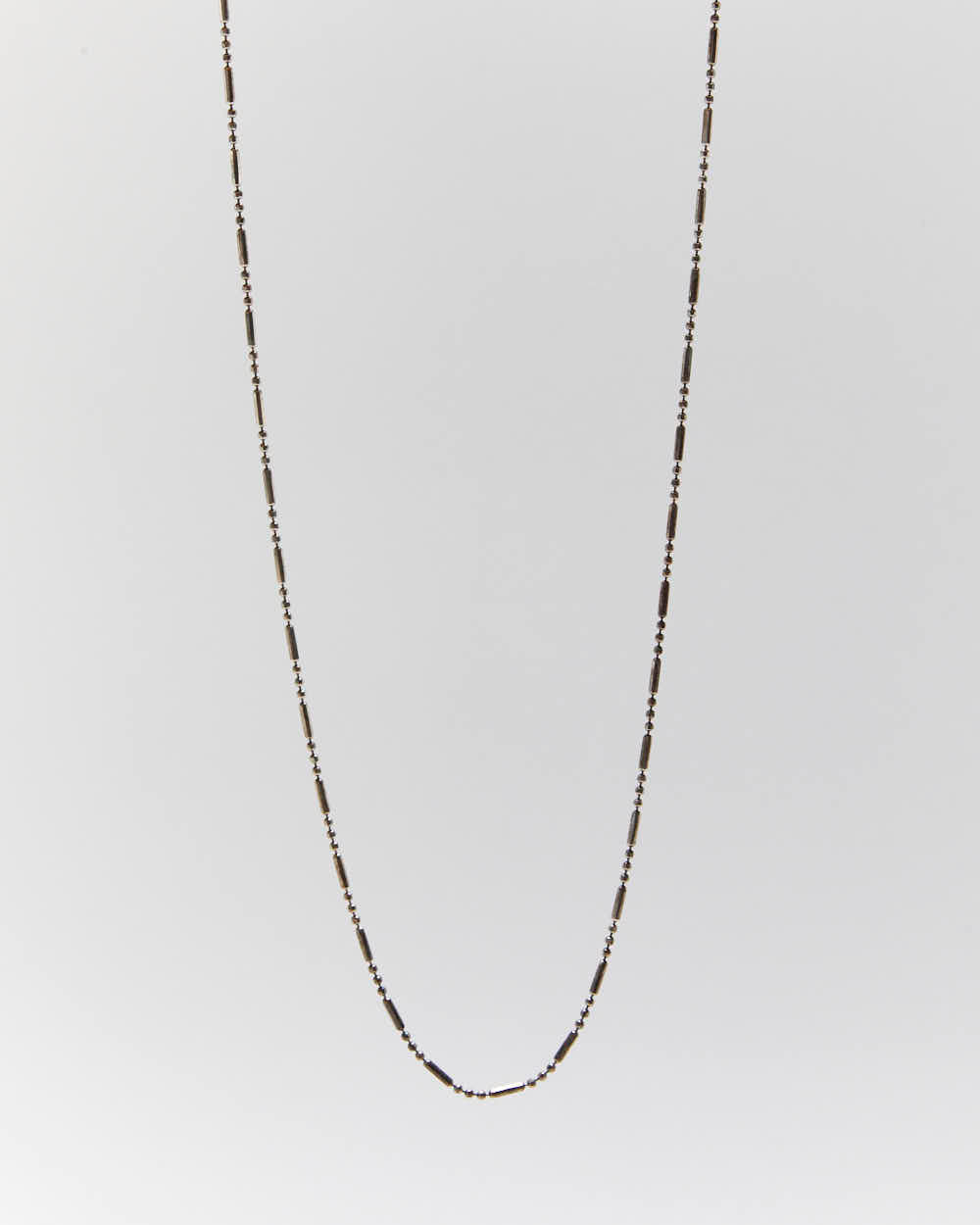 Vintage Bar & Ball Chain Sterling Silver Necklace