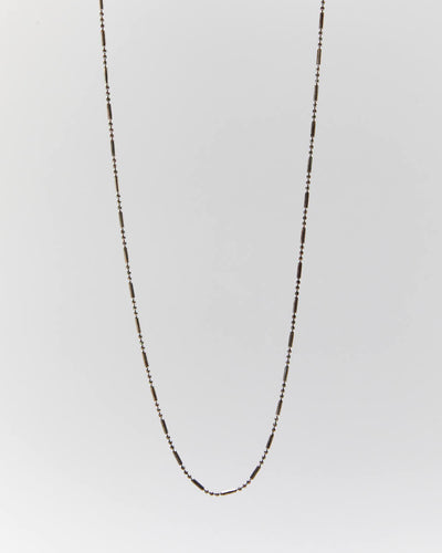 Vintage Bar & Ball Chain Sterling Silver Necklace