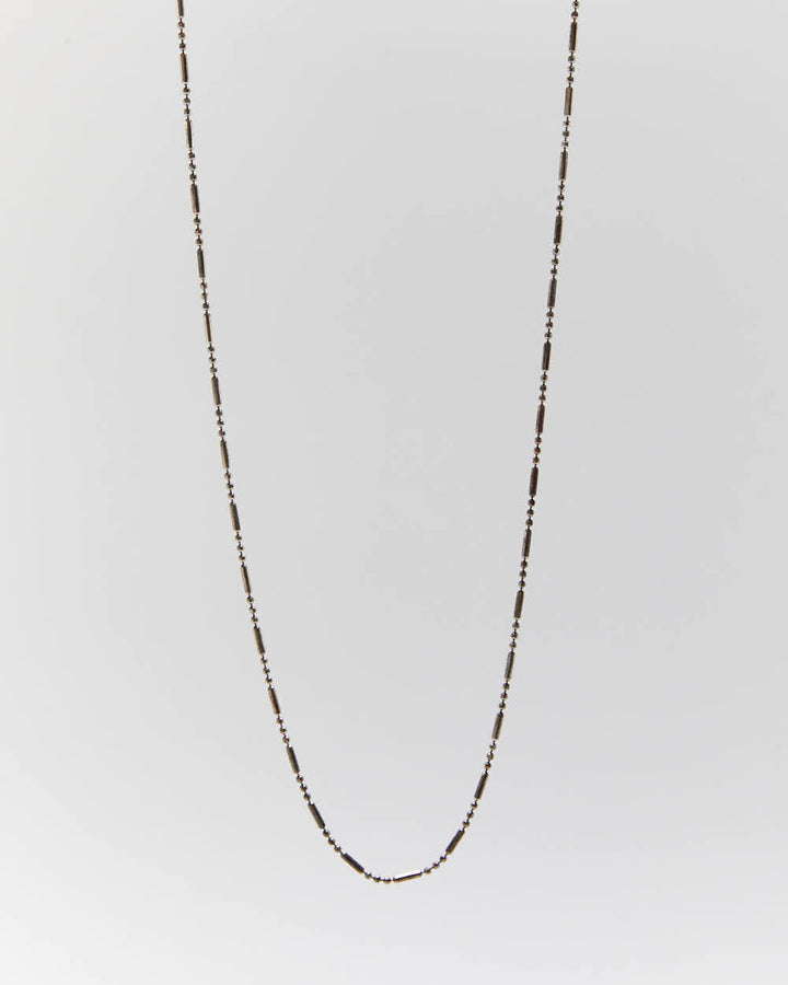 Vintage Bar & Ball Chain Sterling Silver Necklace