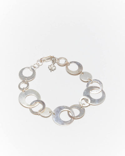 Vintage Y2k 00s Sterling Silver Disc Bracelet