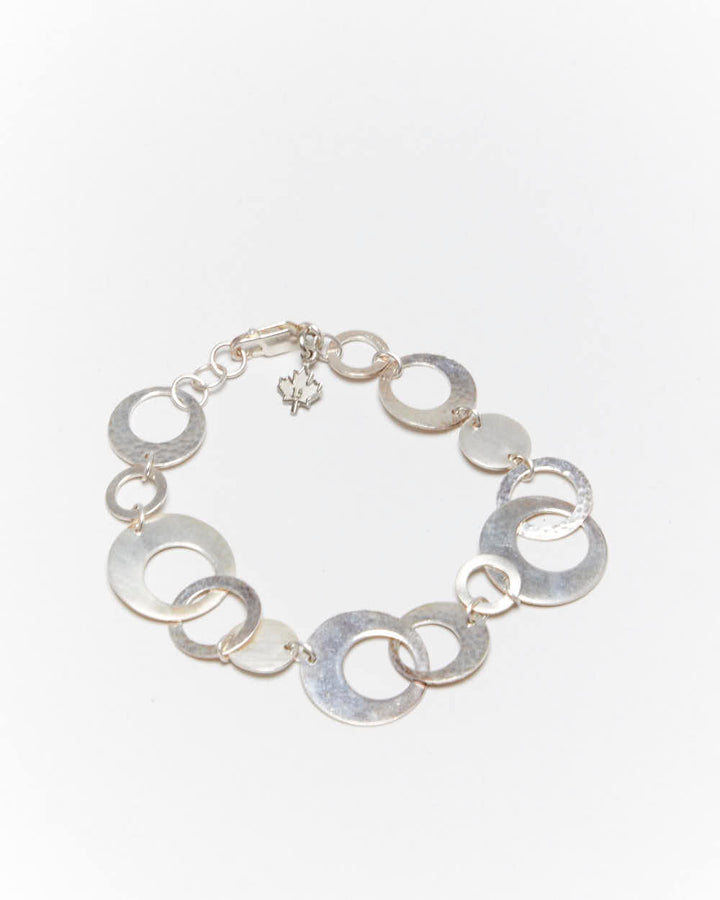 Vintage Y2k 00s Sterling Silver Disc Bracelet