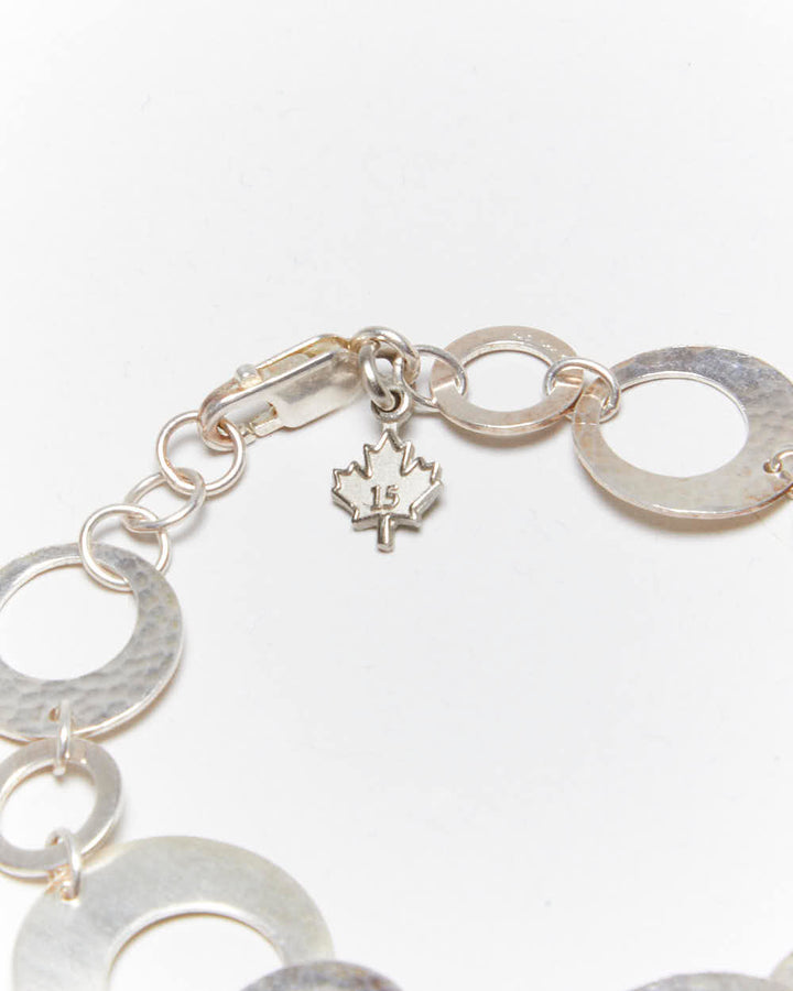 Vintage Y2k 00s Sterling Silver Disc Bracelet