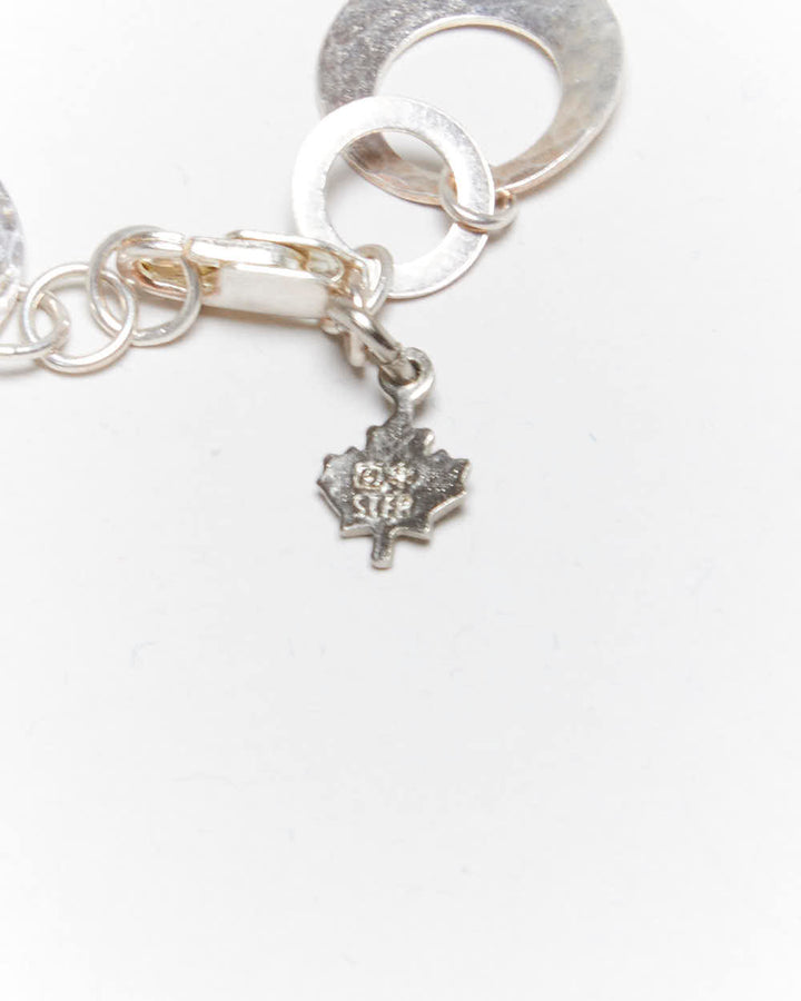 Vintage Y2k 00s Sterling Silver Disc Bracelet