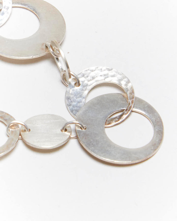 Vintage Y2k 00s Sterling Silver Disc Bracelet