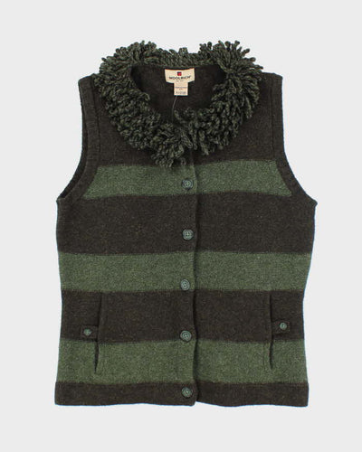 Vintage Woolrich Striped Wool Button-Up Tank Knit - S