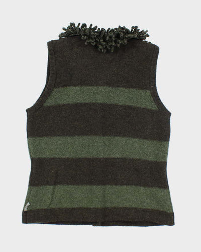 Vintage Woolrich Striped Wool Button-Up Tank Knit - S