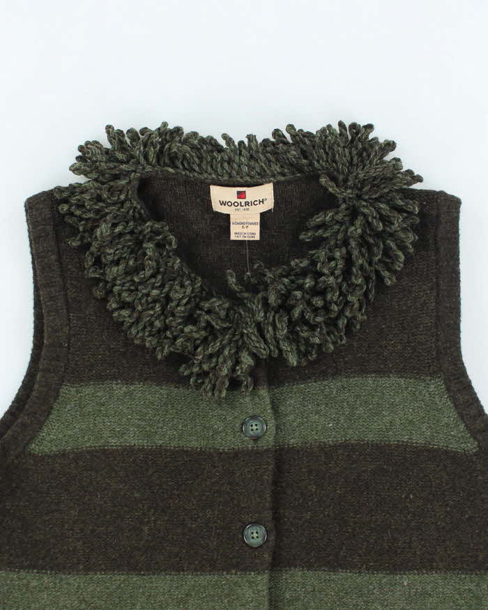 Vintage Woolrich Striped Wool Button-Up Tank Knit - S