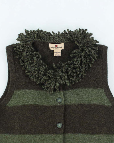 Vintage Woolrich Striped Wool Button-Up Tank Knit - S