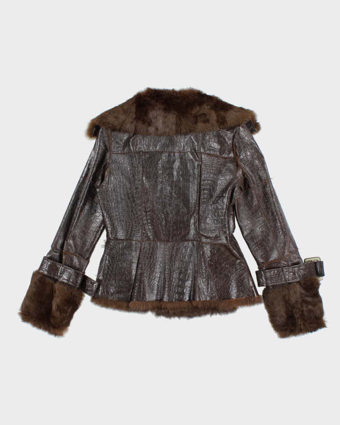Vintage Y2K Bebe Leather Lined Double Breasted Jacket - S