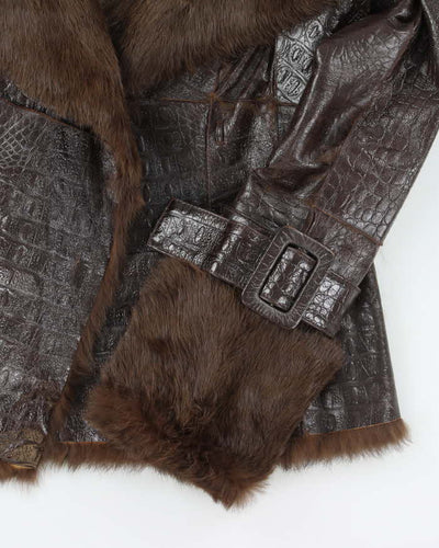 Vintage Y2K Bebe Leather Lined Double Breasted Jacket - S