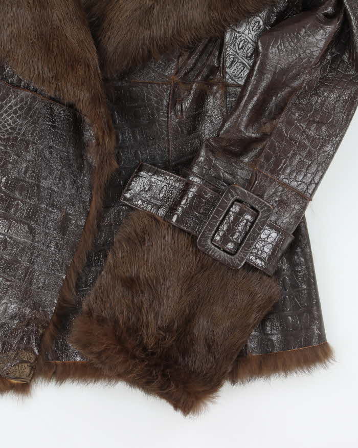 Vintage Y2K Bebe Leather Lined Double Breasted Jacket - S