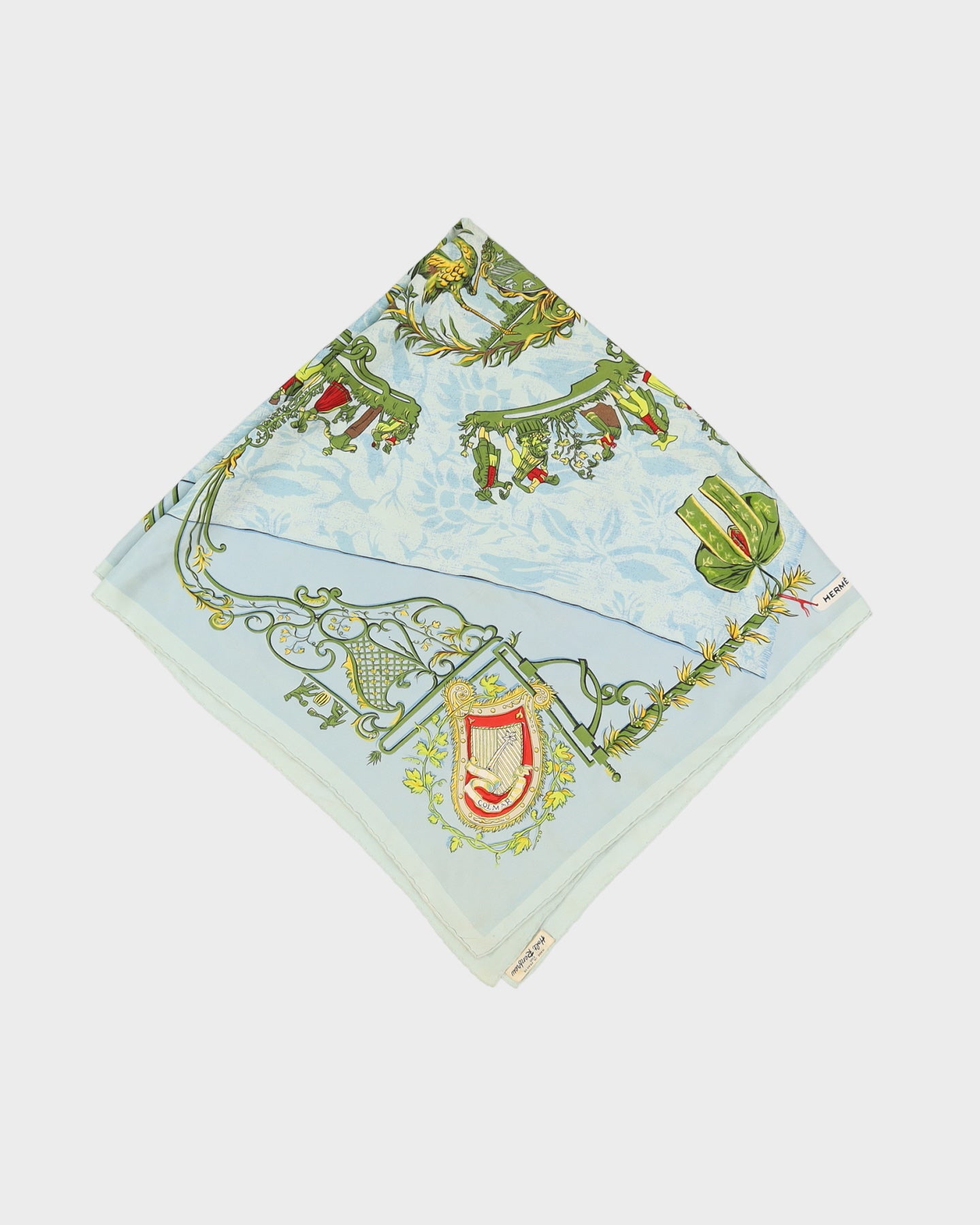 Vintage 60s Rare Hermes Silk Carre Scarf Alsace by Françoise de la Perriere