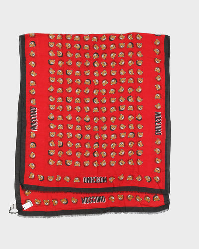 Moschino Red Patterned Scarf