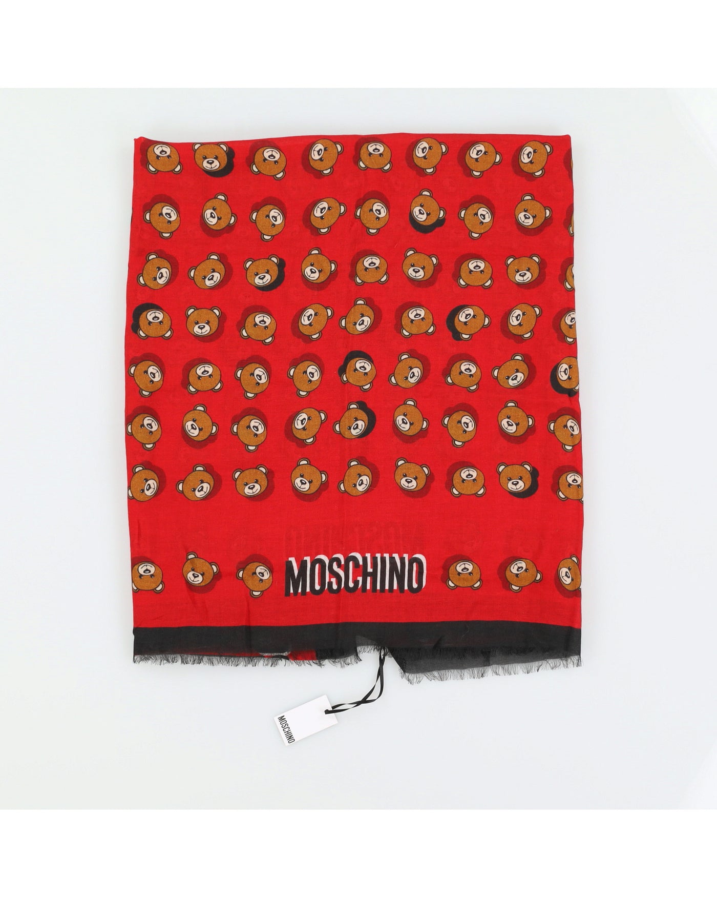 Moschino Red Patterned Scarf