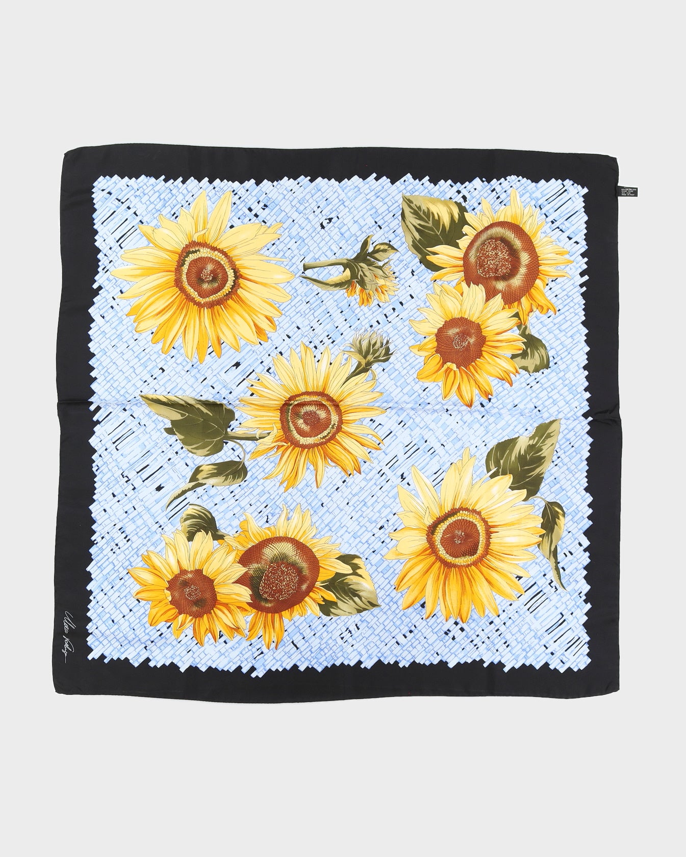 Blue With Sunflowers Print Scarf