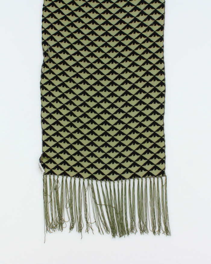 Vintage Emporio Armani Silk Blend &amp; Velvet Tassel Scarf