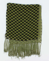 Vintage Emporio Armani Silk Blend &amp; Velvet Tassel Scarf