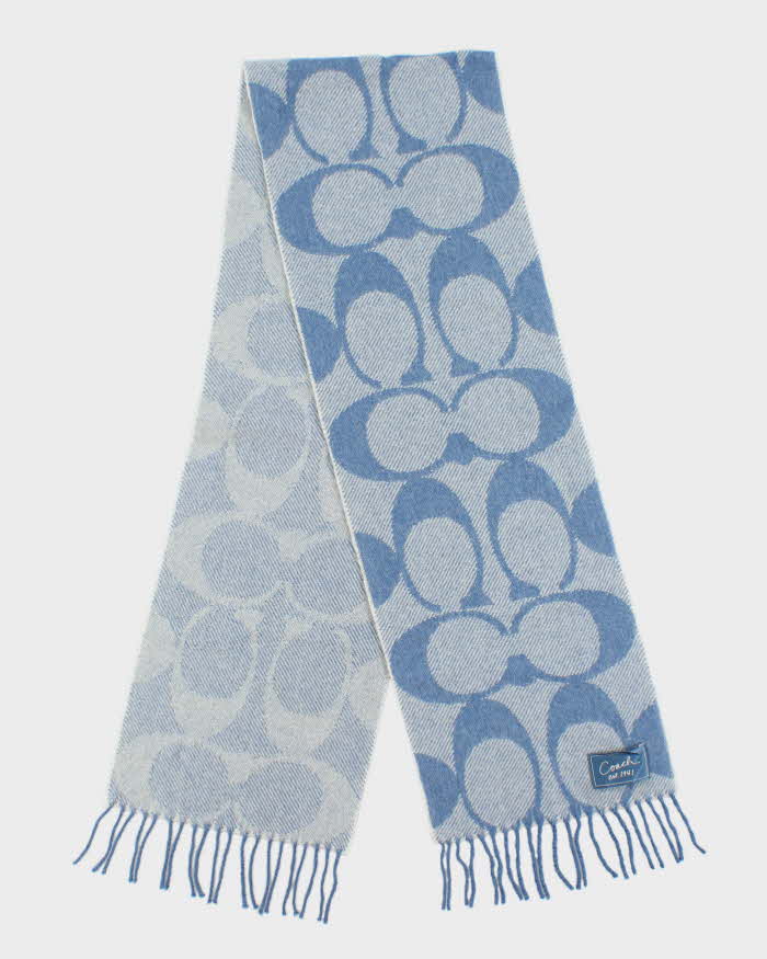 Vintage Y2k 00s Coach Wool &amp; Cashmere Scarf