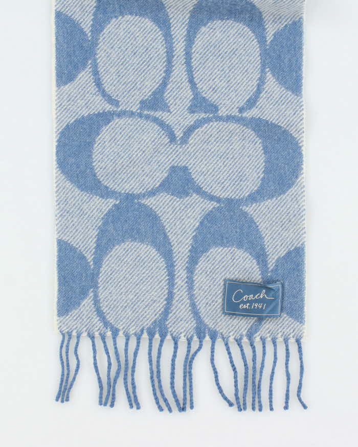 Vintage Y2k 00s Coach Wool &amp; Cashmere Scarf