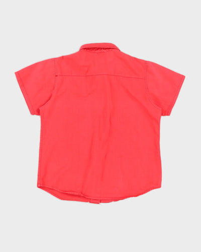 Vintage 90s Cowboy Girl Red Short Sleeved Shirt - S