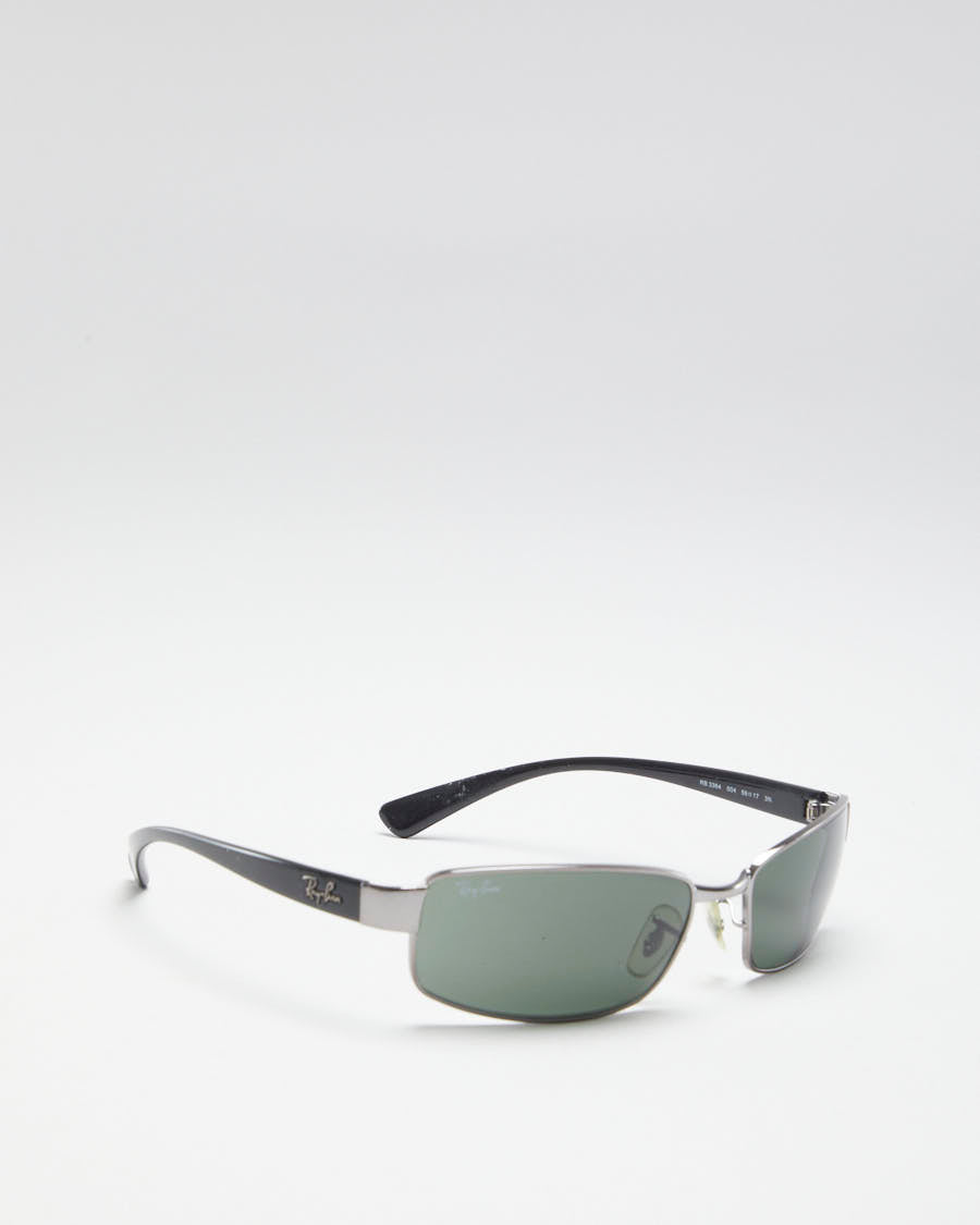 Y2K 00s Ray Ban Silver &amp; Black Thin Sunglasses - O/S