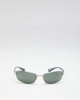 Y2K 00s Ray Ban Silver &amp; Black Thin Sunglasses - O/S
