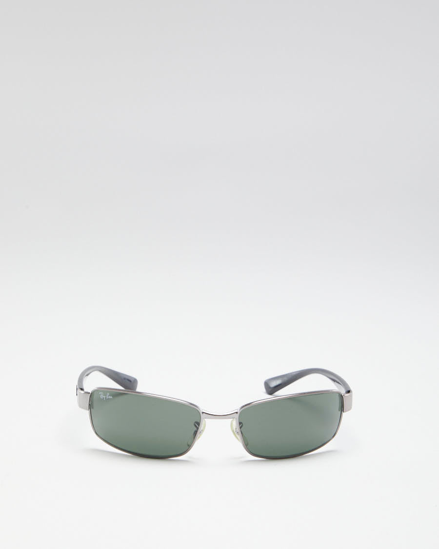 Y2K 00s Ray Ban Silver & Black Thin Sunglasses - O/S