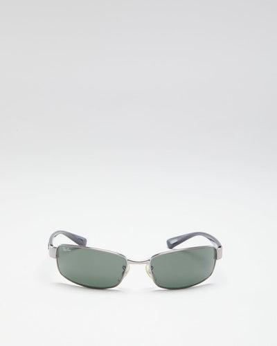 Y2K 00s Ray Ban Silver & Black Thin Sunglasses - O/S